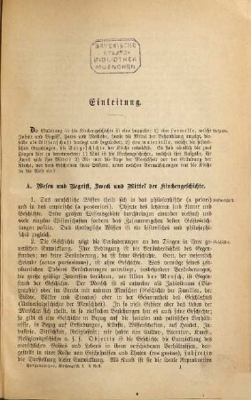 Handbuch der allgemeinen Kirchengeschichte, 1