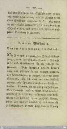 Vierter Abschnitt. Von der Fortpflanzung der Schaafe