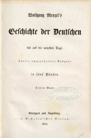 Wolfgang Menzel's Geschichte der Deutschen bis auf die neuesten Tage : in fünf Bänden, 3