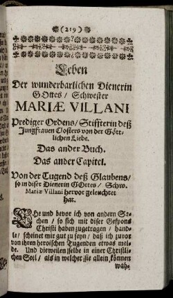 Das [erste] Capitel. - Das ander Capitl.
