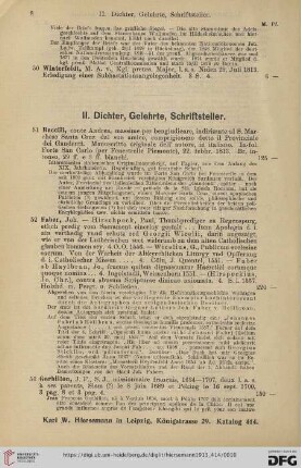 II. Dichter, Gelehrte, Schriftsteller (Nr.51-64)