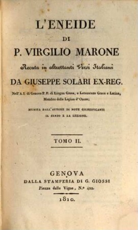 L' Eneide di P. Virgilio Marone, 2