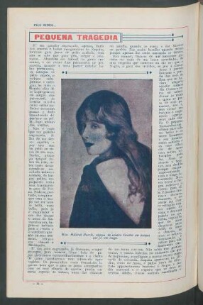 Miss Mildred Harris, esposa do célebre Carlito em tempos que já vão longe.