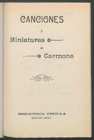 Canciones y miniaturas