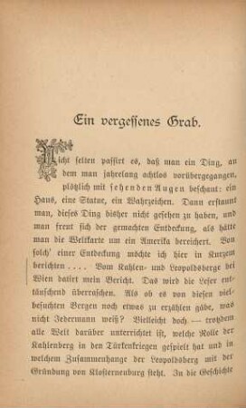 Ein vergessenes Grab
