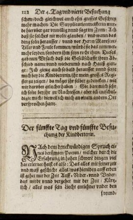 Der fünffte Tag und fünffte Besuchung der Kindbetterin.