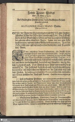 Die X. Trauer-Predigt : Zehnte Trauer-Predigt über 1. B. Mos. 23. / 19. 20. den 29. Decembris
