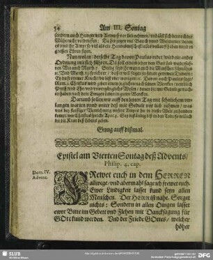 Epistel am Vierten Sontag deß Advents, Philip. 4. cap.