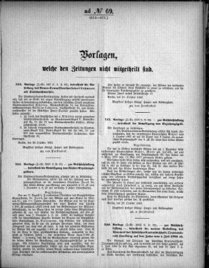 Anlage: ad No. 69 (613- 617), Vorlage, welche den Zeitungen nicht mitgeteilt ist
