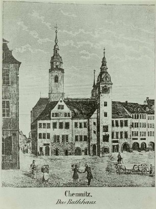 Das Rathaus (Der alte Chemnitzer Rathausturm)