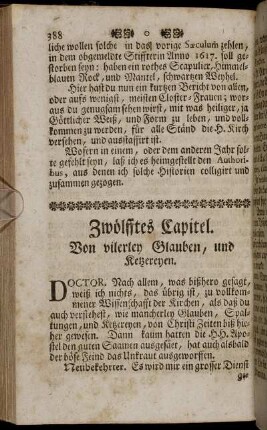 Zwölfftes Capitel. Von vilerley Glauben, und Ketzereyen.