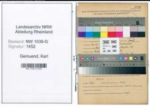 Entnazifizierung Karl Gemuend , geb. 20.12.1896 (Rohrmeister)