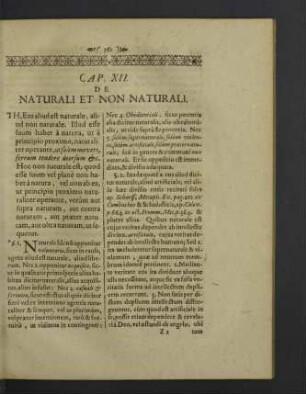 Cap. XII. De naturali et non naturali.