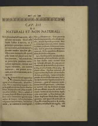 Cap. XII. De naturali et non naturali.