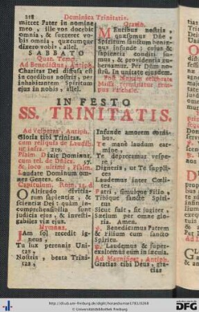 In Festo SS. Trinitatis.