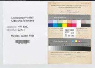 Entnazifizierung Walter Fritz Mueller, geb. 26.05.1908 (Polizeisekretaer)