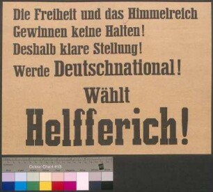 Wahlplakat der DNVP zur Reichstagswahl am 6. Juni 1920