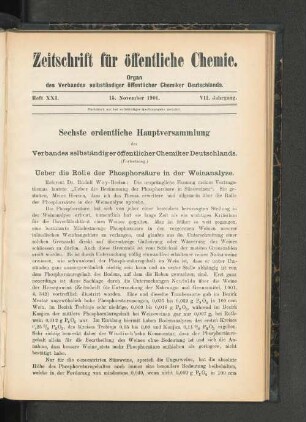 Heft XXI. 15. November 1901.