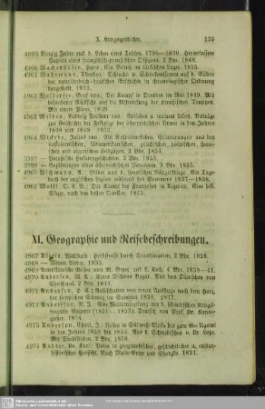 XI. Geographie und Reisebeschreibungen