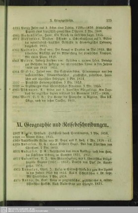XI. Geographie und Reisebeschreibungen