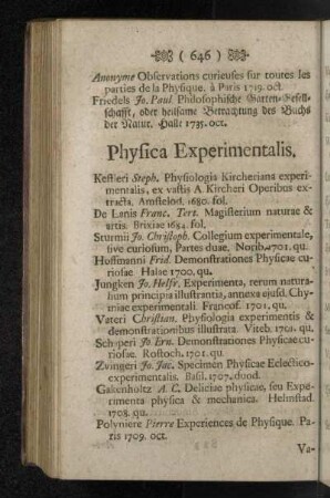 Physica Experimentalis.