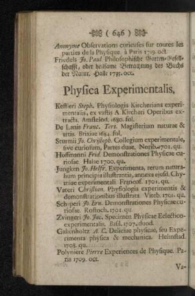 Physica Experimentalis.