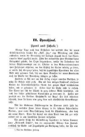 Sport und Schule : Sprechsaal