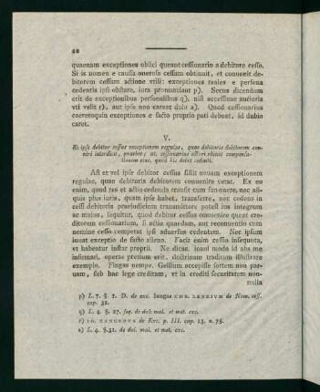 22-34, V. Et ipse debitor cessus exceptionem regulae... - VI. Creditor delegatus praebet nouam exceptionem regulae...