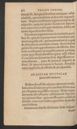 Ad Sextam Epistolam quarti libri imitatio.