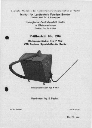 Rückenverstäuber Typ P 152