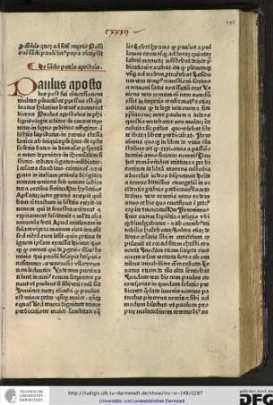 De sancto Paulo apostolo.