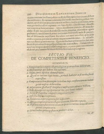 Sectio VII. De Competentiae Beneficio.