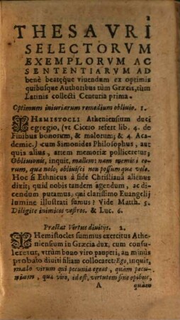 Thesaurus selectorum exemplorum ... ad bene ... vivendum