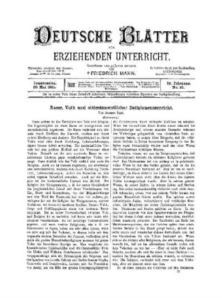 Rasse, Volk und alttestamentlicher Religionsunterricht : (Fortsetzung)