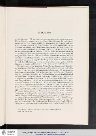 XI. Schluss