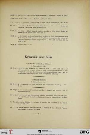 Keramik und Glas (Nr. 151-193)