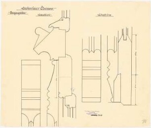 Kranken- und Siechenhaus, Brüssow Gültiger Ausführungsentwurf: Vordere Eingangstür, Detailschnitte