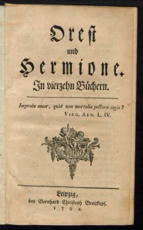 Orest und Hermione : In vierzehn Büchern