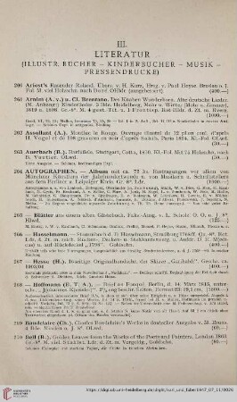 III. Literatur (Nr.260-475)