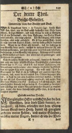 Der dritte Theil. Beicht-Gebetter.