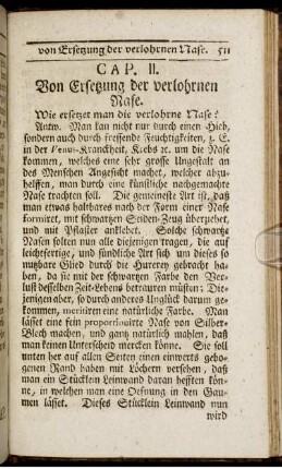 Cap. II. Von Ersetzung der verlohrnen Nase.