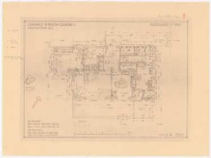 Haus Jansen, Berlin-Grunewald: Grundriss EG 1:50 (von Inv.nr. 21988), Möblierung der Wohngeschosse