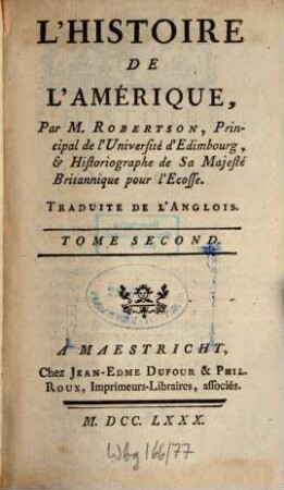 L' Histoire de l'Amérique, 2