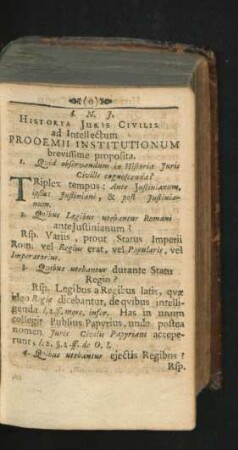 Prooemii Institutionum brevissime proposita.