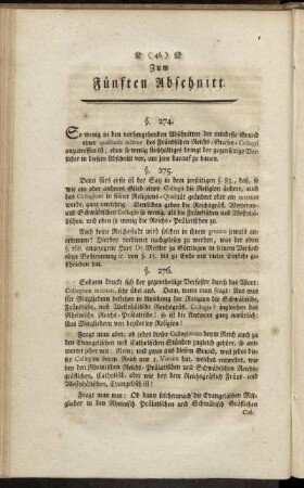 Zum Fünften Abschnitt.
