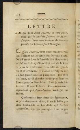 178-194, Lettre à M. M. Tous deux Freres,...