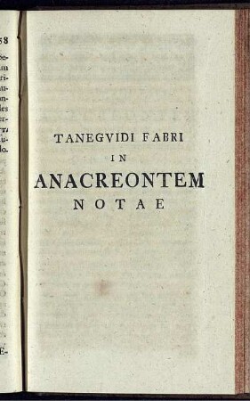 Taneguidi Fabri In Anacreontem Notae