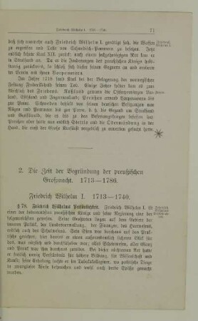 2. Die Zeit der Begründung der preußischen Großmacht. 1713-1786