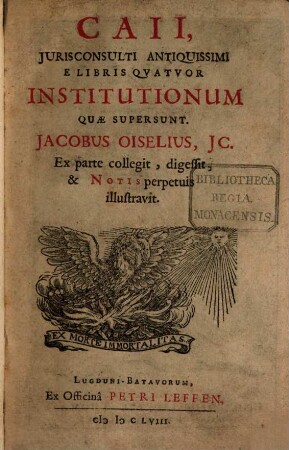 Caii iurisconsulti antiquissimi e libris quatuor Institutionum quae supersunt
