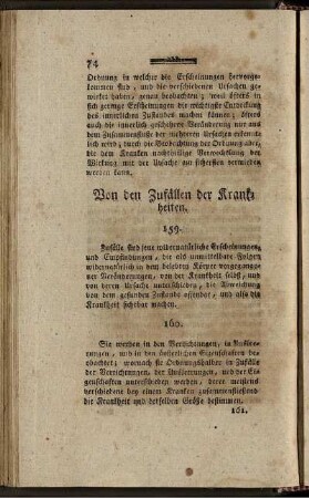 Von den Zufällen der Krankheiten.